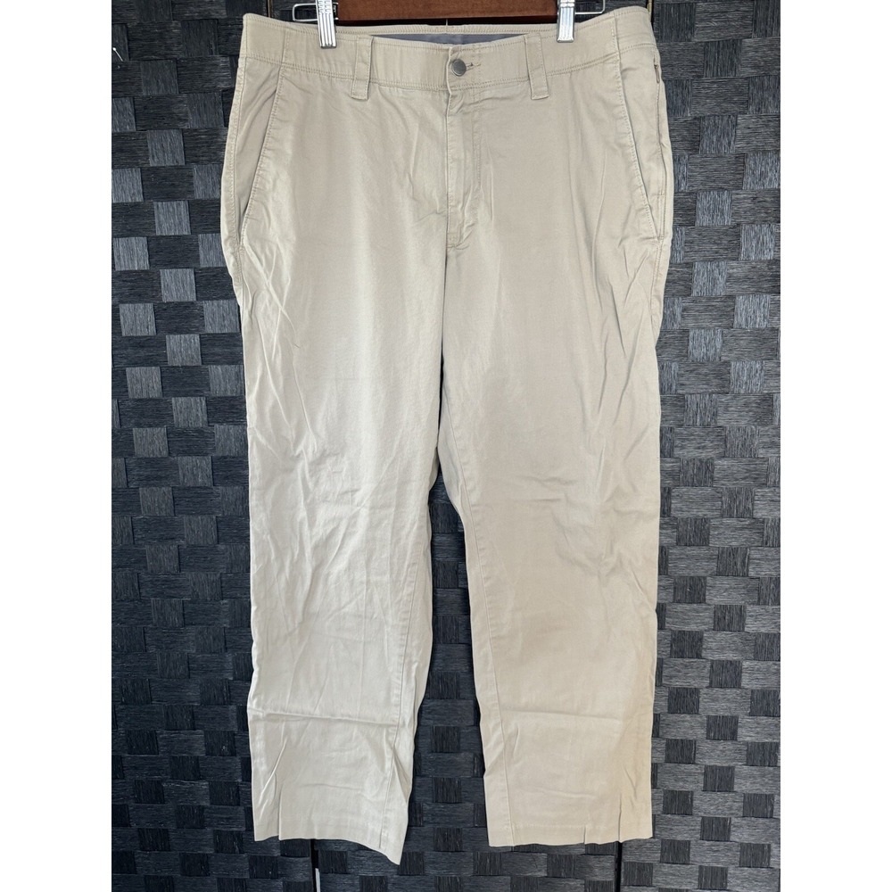 PGA Tour Mens Golf Pants Khaki 34 x 30 Stretch Straight Leg